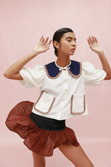 BLACK STRIPE MINI SKIRT