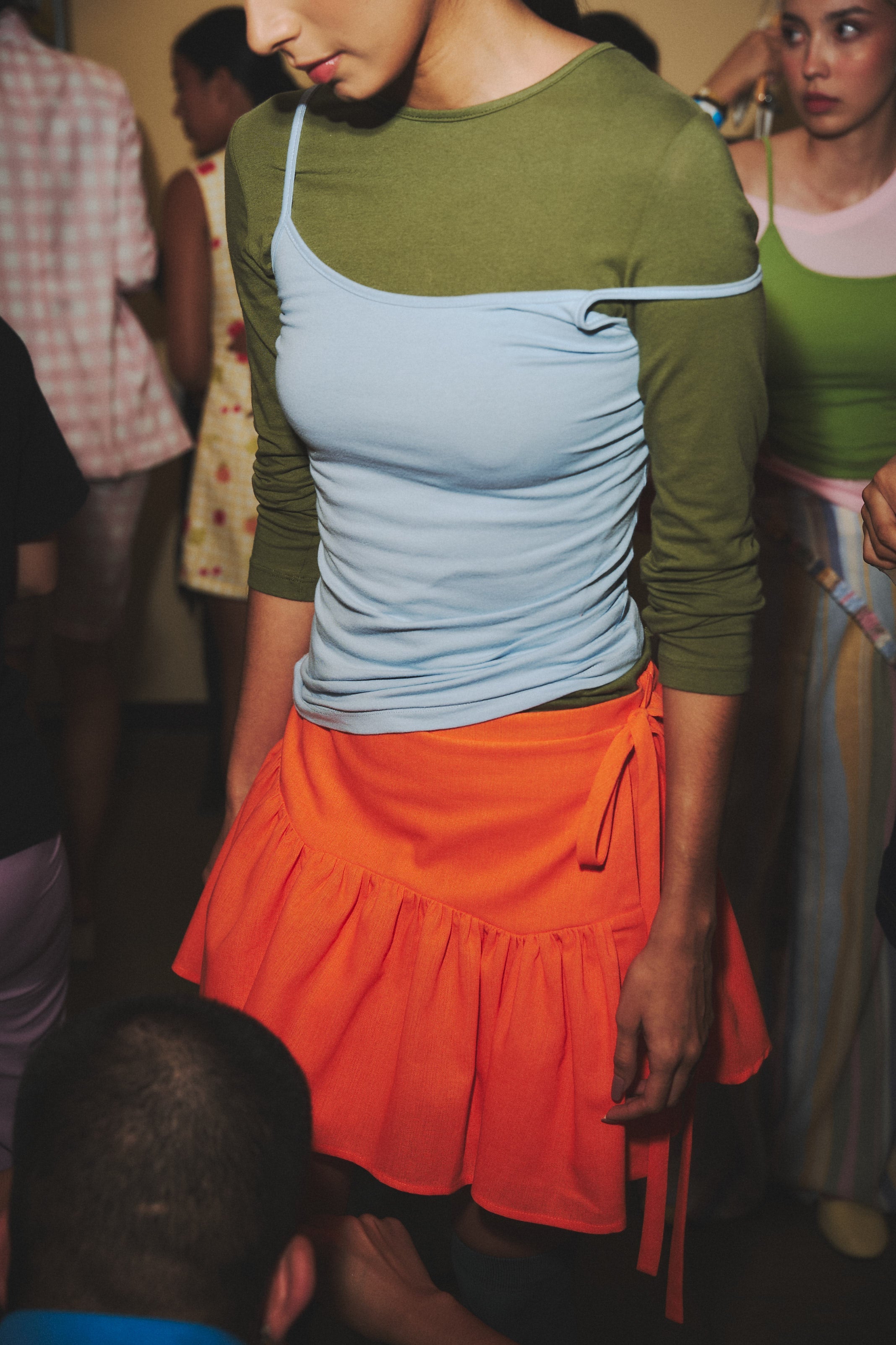 TANGERINE WRAP SKIRT