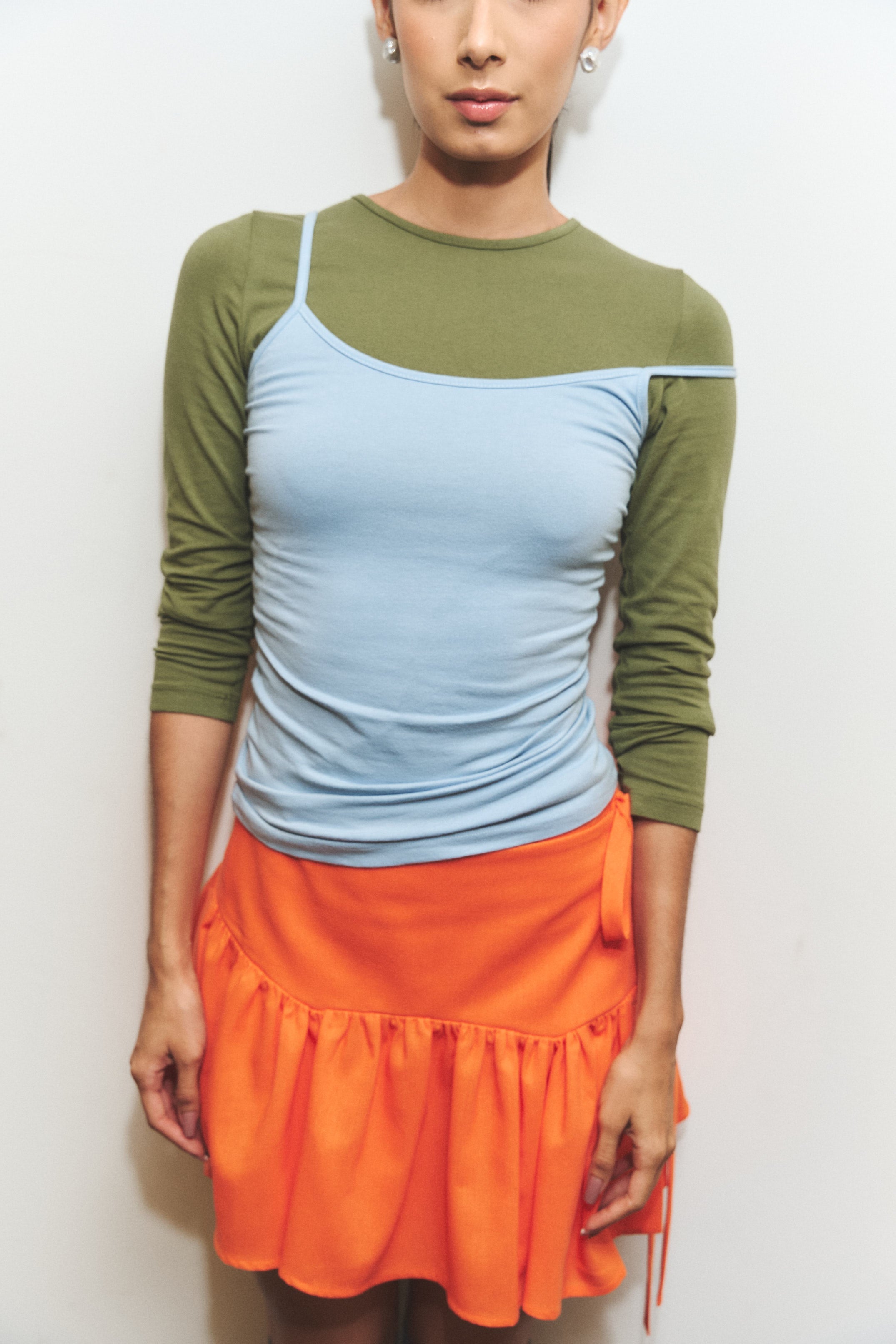 TANGERINE WRAP SKIRT