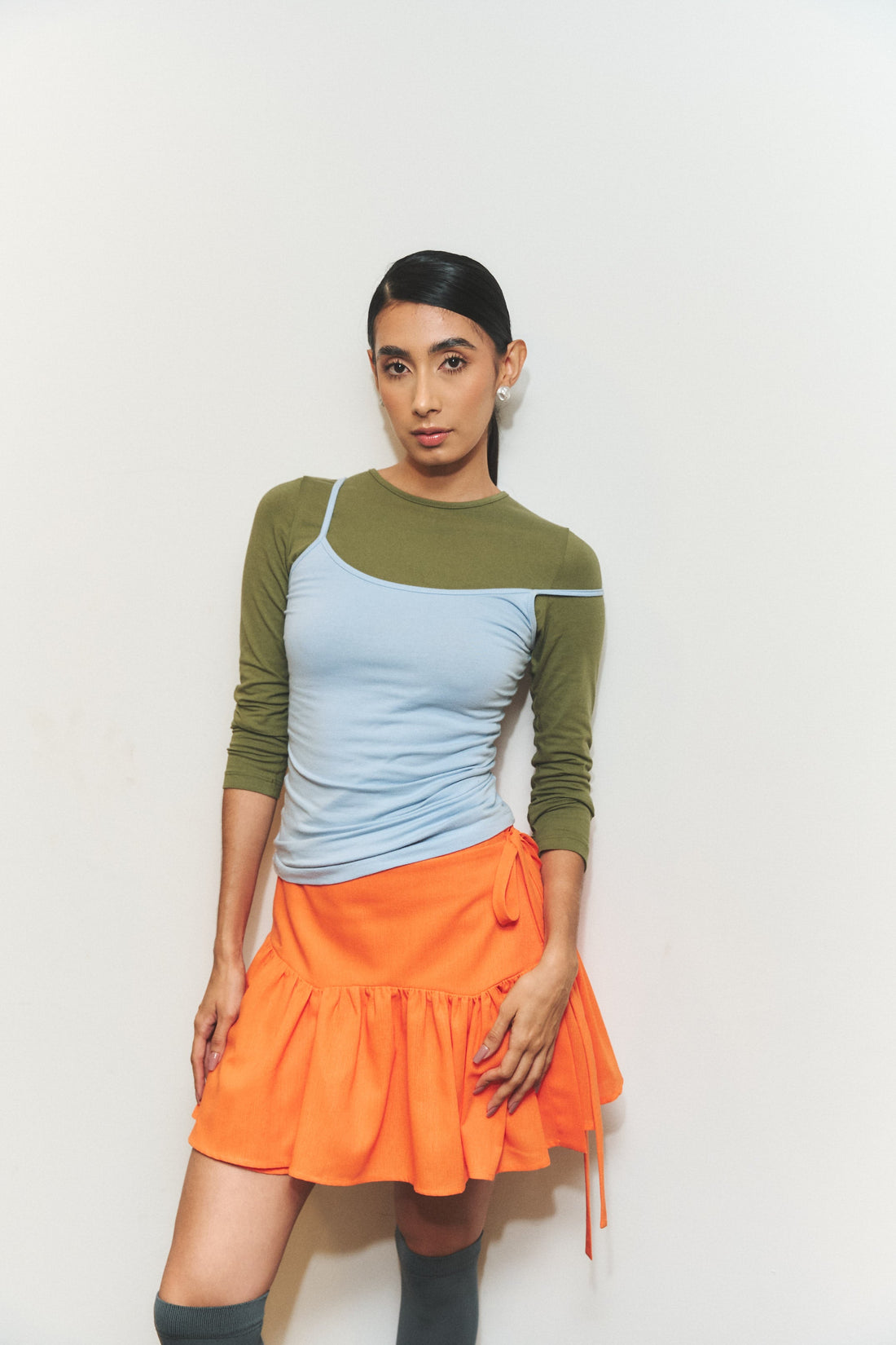 TANGERINE WRAP SKIRT