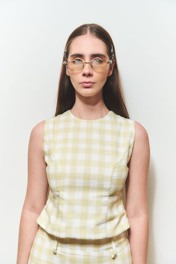 LIME TIE-BACK TOP