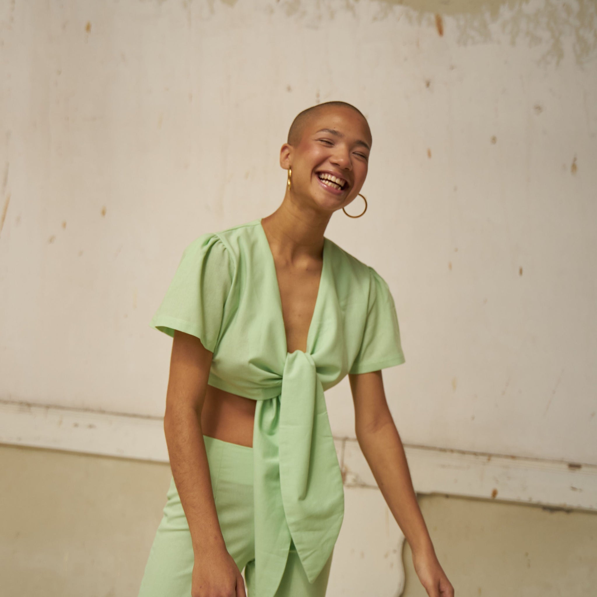 ANTAÑO LINEN SET (BABY GREEN)
